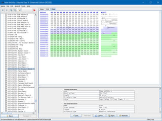 Raw tab: hex editor Raw tab: hex editor